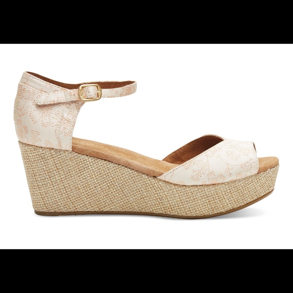 Tom’s Floral Jacquard Women’s Platform Wedges